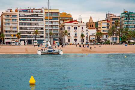 Spain, Catalonia, lloret de Mar, September, 2021 - Panorama of the resort of Lloret de Mar is one of the most popular Costa Brava on the Mediterranean coast in Catalonia, Spainのeditorial素材