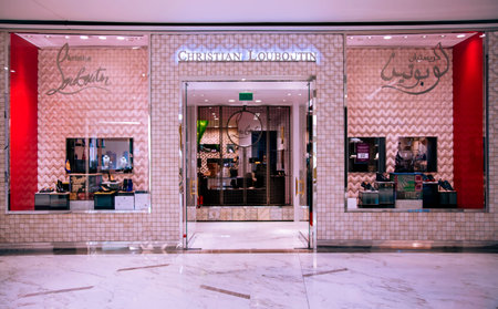 UAE, DUBAI, NOVEMBER, 2021: Christian Louboutin boutique in Dubai shopping mall, the largest...