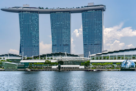 Southeast Asia, Singapore, November, 2022: Marina Bay Sands Hotel is an integrated resort fronting Marina Bay and billed as the world`s most expensive standalone casino property.のeditorial素材