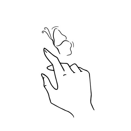 illustration of a butterfly flying around.のイラスト素材