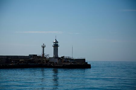 Lighthouse of the Yalta port, Crimea.の写真素材