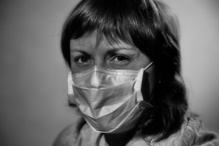 Girl in a medical mask.の写真素材