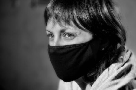Girl in a medical mask.の写真素材