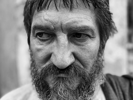 Portrait of an actor in the image of an ancient Greek philosopher.