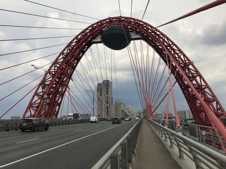 "Zhivopisny Bridge" over the Moscow River.のeditorial素材