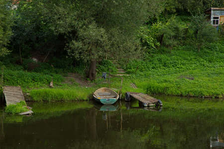 The Pakhra river in the Podolsk district of the Moscow region.の写真素材