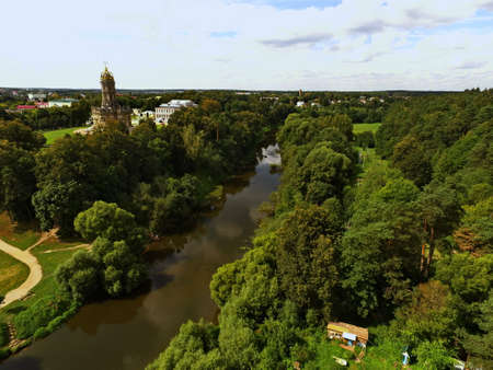 A bird's eye view of the Dubrovitsy estate, Russia.の写真素材