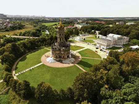 A bird's eye view of the Dubrovitsy estate, Russia.の写真素材