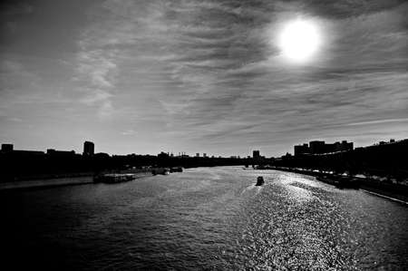 The bed of the Moskva river in the Vorobyovy Gory region.の写真素材