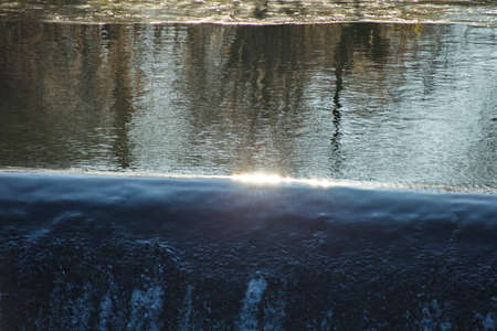 The spillway of the dam of the Yaropolskaya hydroelectric power station named after Lenin, Moscow region of Russia.の写真素材