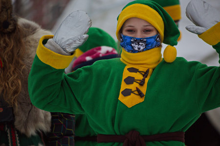 Portrait of a girl animator in a gnome costume.