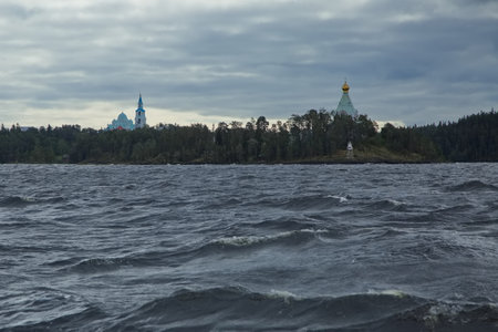 Orthodox St. Nicholas Church on Nikolsky Island, Valaam Archipelago.の写真素材