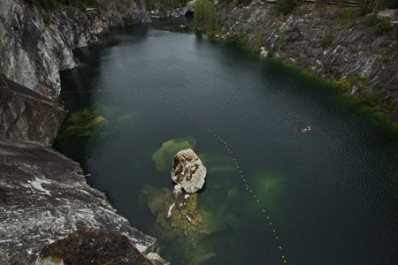 Flooded marble quarry, Ruskeala mountain park.