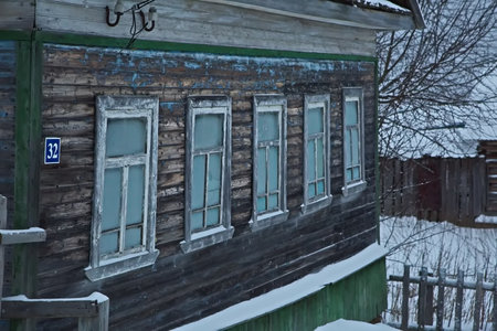 Russian northern village of Patrakeevka, Arkhangelsk region of Russia.の写真素材