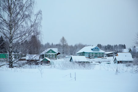 A village in the Russian outback in the north of the country.の写真素材