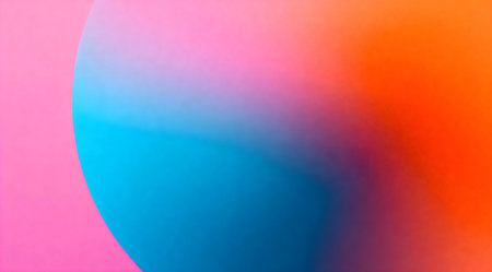 This image displays a dynamic gradient transitioning smoothly from a soft pink hue to a vivid orange, creating a warm and inviting abstract background. The seamless blend of colors evokes a sense of energy and vitality, suitable for digital art projects or as a backdrop for creative designs. The overall effect is both soothing and stimulating, ideal for enhancing visual presentations. AI-generated illustration.の素材