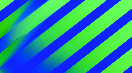An artistic abstract design featuring a dynamic striped pattern in vivid shades of blue and green. The lively composition evokes a sense of energy and movement, ideal for modern digital art projects or as a striking visual element in graphic design. The bold color palette adds a vibrant touch to any creative work. AI-generated illustration.の素材