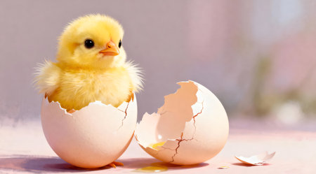 This illustration employs a gentle, creative photography style with soft studio lighting and pastel hues, creating a soothing and whimsical mood. Ideal for children's books, nursery decor, and educational materials focusing on themes of growth and beginnings. The pastel color scheme and soft lighting enhance its appeal for a young audience. AI-generated illustration.の素材