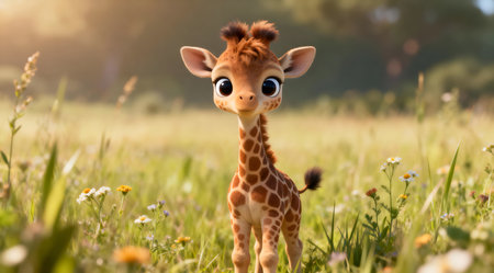 This illustration captures a whimsical and serene mood through the use of gentle lighting and a muted color palette. Ideal for children's book illustrations, educational materials on wildlife, or as a gentle addition to nature-themed decor. The soft, earthy tones enhance the peaceful atmosphere, making it suitable for relaxation and mindfulness content. AI-generated illustration.の素材