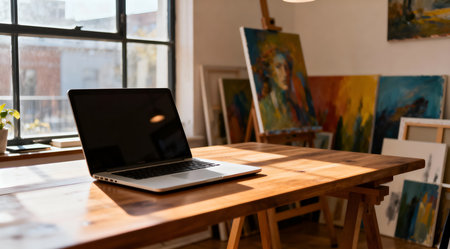 This illustration captures a serene and productive ambiance through its soft color palette and gentle lighting effects, embodying a tranquil work-from-home environment. Ideal for use in remote work articles, home office decor guides, or productivity blogs, this piece evokes a sense of calm and focus. The artistic approach highlights the beauty of simplicity, making it a valuable asset for interior design professionals and remote workers alike. AI-generated illustration.の素材