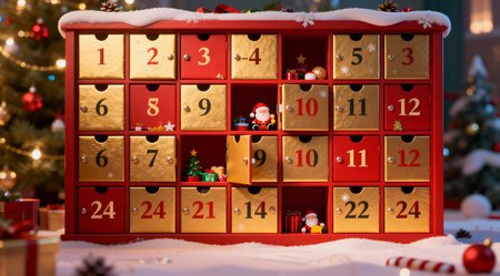 The artwork showcases a delicate blend of traditional holiday themes with a modern digital approach, characterized by a soothing color scheme and gentle illumination. Ideal for use in holiday-themed digital content, such as website banners, e-cards, and social media graphics, this piece appeals to designers and marketers looking to evoke a sense of anticipation and joy. The technical execution highlights the potential of AI in creating nuanced and festive digital art. AI-generated illustration.の素材