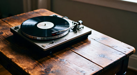 This illustration evokes a nostalgic mood through its use of muted tones and soft lighting, reminiscent of vintage photography. It's ideal for projects focusing on retro themes, music history, or cultural nostalgia, such as album covers, editorial illustrations, or thematic website designs. The artistic approach adds a unique, handcrafted feel to the digital medium. AI-generated illustration.の素材