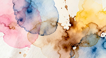 This artwork captures a serene and artistic expression through the use of delicate watercolor techniques and a soft pastel color scheme. It is ideal for use in creative projects such as book covers, art therapy sessions, or as part of a gallery wall in cafes and art studios. The subtle play of natural light enhances the overall mood, making it a versatile piece for both digital and print media. AI-generated illustration.の素材