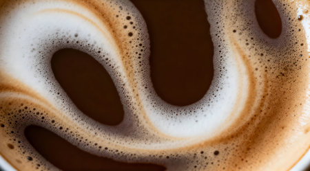 The illustration features a sophisticated artistic style with soft lighting that enhances the elegance of the design. Ideal for use in high-end cafes, gourmet food blogs, or as part of a visual campaign for specialty coffee brands. The abstract shapes add a modern touch, making it a versatile piece for various creative projects. AI-generated illustration.の素材