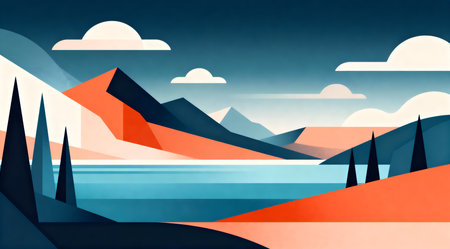 A creative digital illustration depicting abstract nature, background, vector, wallpaper. This AI-generated artwork features unique visual elements suitable for various commercial and editorial applications. AI-generated illustration.の素材