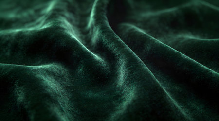 Sophisticated digital rendering showcases velvety material through precise shading and subtle gradient transitions, evoking an aura of mystery and refinement. Ideal for upscale fashion prototypes, bespoke upholstery simulations, luxury branding visuals, and high-fashion editorial layouts. This versatile artwork appeals to graphic designers, interior stylists, and pre... AI-generated illustration.の素材