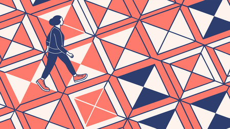 A creative digital illustration depicting High quality modern geometric illustration with rhombus...