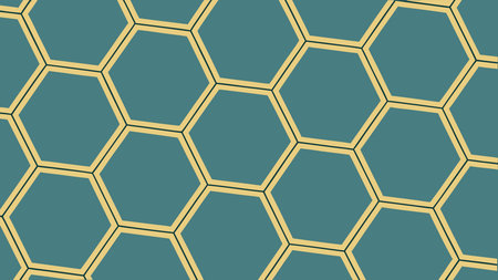 A creative digital illustration depicting High quality abstract illustration of hexagonal grid...