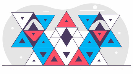 Hypnotic abstract style blending glassy mirrored textures, smooth rainbow spectrum gradients, and...