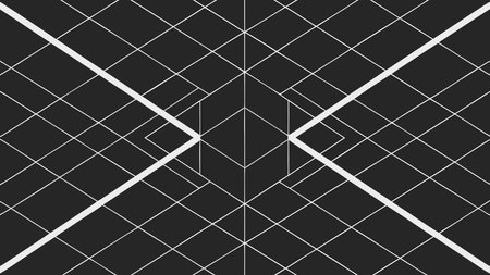 Clean minimalist vector design with precise grid intersections in white and charcoal, featuring...