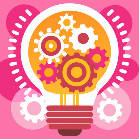 Sophisticated digital artwork employing soft inner glow diffusion and precise interlocking forms in warm yellow and steel gray hues for a centered, harmonious composition. Ideal for corporate branding, innovation campaigns, tech presentations, and motivational graphics in business environments. Appeals to entrepreneurs, designers, and promotional teams seeking . AI-generated vector illustration. AI-generated illustration.のイラスト素材