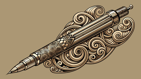 Meticulous line art style emphasizing precision strokes and elaborate detailing under focused lighting for a dynamic creative vibe. Perfect for business applications in stationery branding, crafting tutorials, packaging designs, and artistic promotional materials aimed at designers and hobbyists. Neutral tones offer versatile integration into print and web pr. AI-generated vector illustration. AI-generated illustration.のイラスト素材