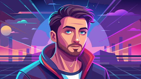 A creative digital illustration depicting Commercial digital art depicting Gaussian blur transitions...