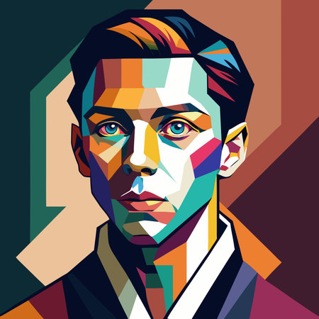 Conceptual art style employing soft contour lighting and modular geometric forms to evoke a...