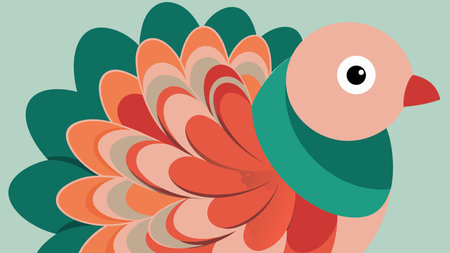 A creative digital illustration depicting Artistic soft bird abstract composed of layered...