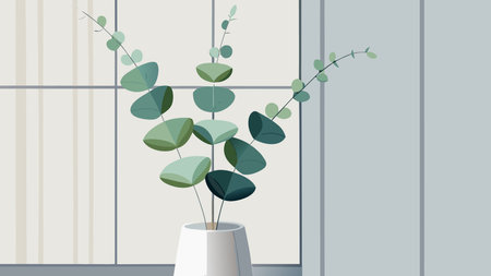 Clean minimalist style with vertical composition, soft diffused lighting, and trailing organic lines creating an airy zen mood in modern interiors. Ideal for contemporary home decor, wellness branding, spa designs, lifestyle prints, and digital wallpapers. Versatile artistic approach suits graphic design projects, stationery, textiles, and promotional visuals. AI-generated vector illustration. AI-generated illustration.のイラスト素材