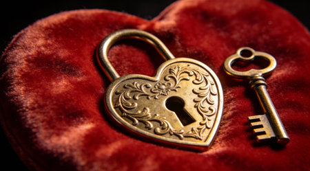 Captivating digital artwork in luxurious product style, illuminated by soft spotlight lighting with intricate macro composition, fostering a deep romantic and mysterious mood. Ideal for premium jewelry advertising, romantic greeting cards, wedding invitations, and Valentine's Day merchandise. Versatile for digital and print media targeting luxury brands and r... AI-generated digital illustration. AI-generated illustration.の素材