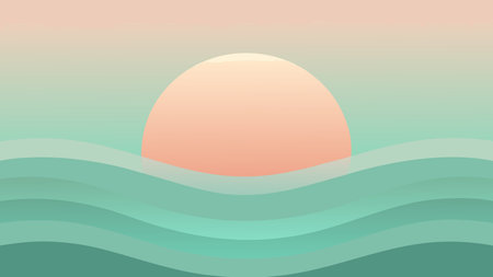 A creative digital illustration depicting Pristine professional gradient of mint green to soft peach...