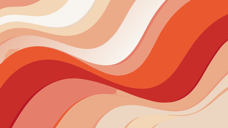 Captivating modern fluid simulation artwork with  coral and ivory gradient waves, evoking a tranquil...