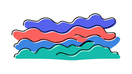 A creative digital illustration depicting Subtle abstract illustrator vector of fog layers in misty grays and dawn pink, layered depth composition, fog diffusion lighting, atmospheric blend style, mysterious contemplative mood, high-definitio. This AI-generated artwork features unique visual elements suitable for various commercial and editorial applications. AI-generated illustration.のイラスト素材