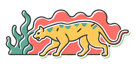 Vector illustration of a tiger on a white background. Flat style.のイラスト素材