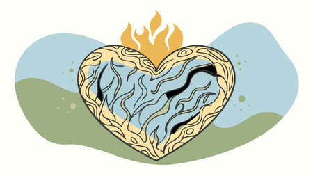 A creative digital illustration depicting Abstract dragon heart pulsing with lava veins, anatomical close-up composition, inner fiery glow lighting, visceral surreal style, vital and burning mood, ultra detailed 8K.. This AI-generated artwork features unique visual elements suitable for various commercial and editorial applications. AI-generated illustration.のイラスト素材