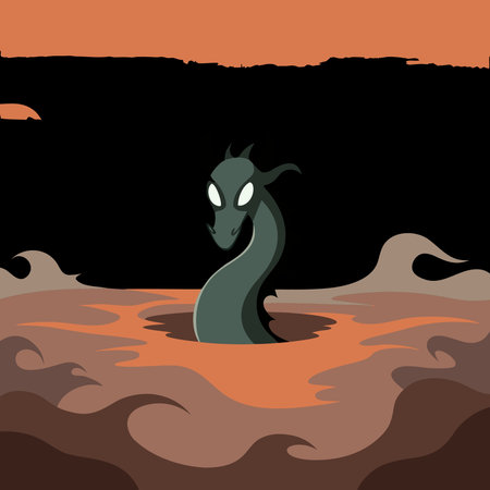 A creative digital illustration depicting Abstract dragon emerging from ink-like voids with tendril limbs, expansive panoramic composition blending into abstract horizons, subtle gradient dawn lighting, minimalist ink wash style, introspectiv. This AI-generated artwork features unique visual elements suitable for various commercial and editorial applications. AI-generated illustration.のイラスト素材