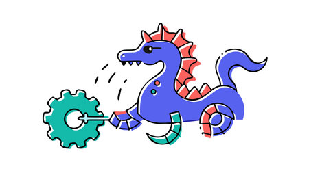 A creative digital illustration depicting Surreal dragon made of clockwork gears and steam, intricate steampunk composition, copper-toned spotlight lighting, Victorian fantasy style, whimsical and mechanical mood, detailed 8K.. This AI-generated artwork features unique visual elements suitable for various commercial and editorial applications. AI-generated illustration.のイラスト素材