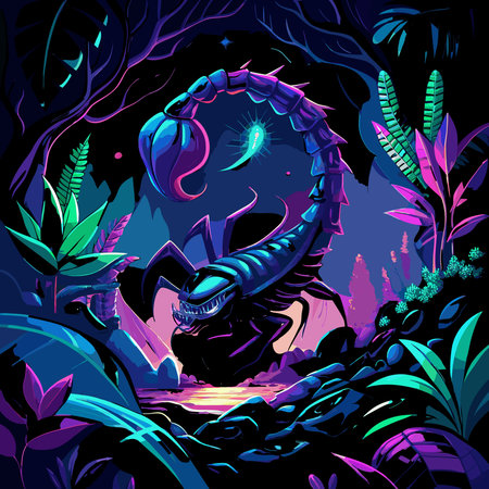 Intense neon abstraction style infused with ultraviolet blacklight glow and bioluminescent ink...