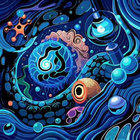 Captivating abstract digital artwork with fluid, undulating textures illuminated by bio-luminescent...